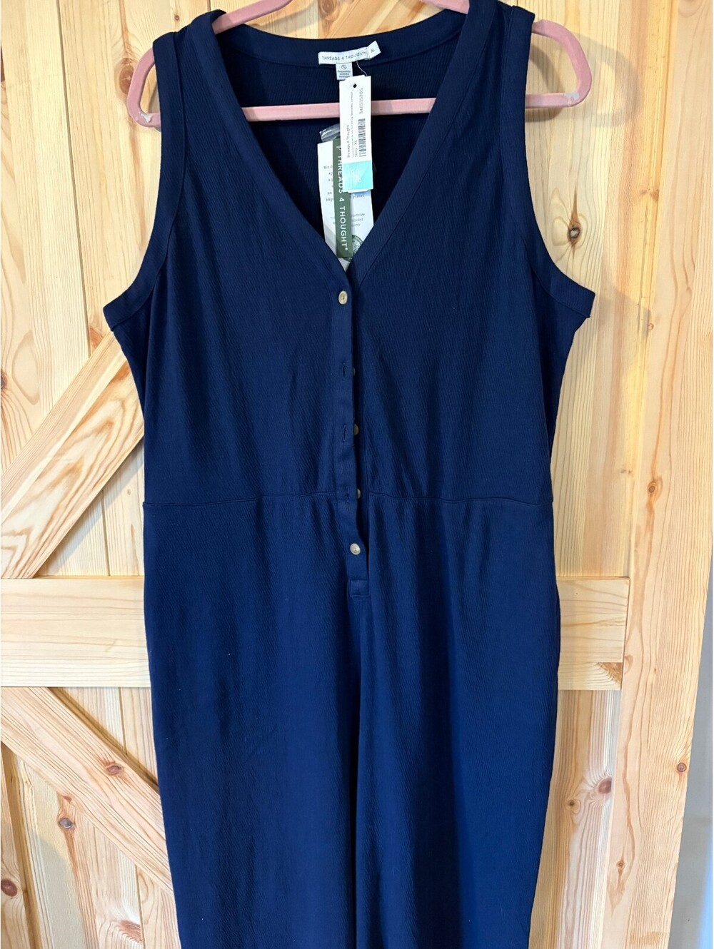 Threads 4 Thought Navy Blue Sleeveless Jumpsuit XL NWT